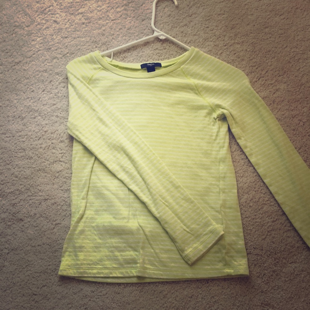 Gap kids long sleeve shirts/ lime green/ stripes
